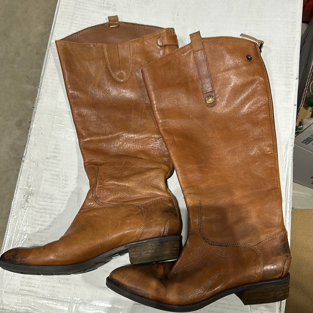 Sam Edelman, knee high riding boots, wide calf, brown, 8.5